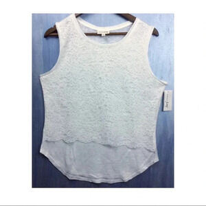 Maison Jules white lace tank top